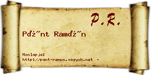 Pánt Ramón névjegykártya